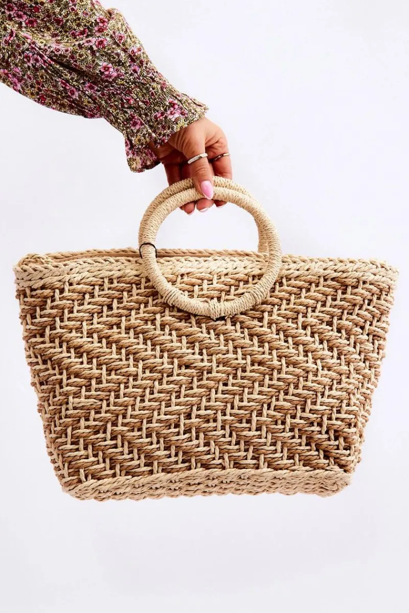 Boto Modna Duża Torebka Na Zamek Beżowa