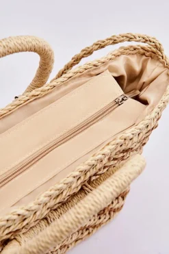 Boto Modna Duża Torebka Na Zamek Beżowa