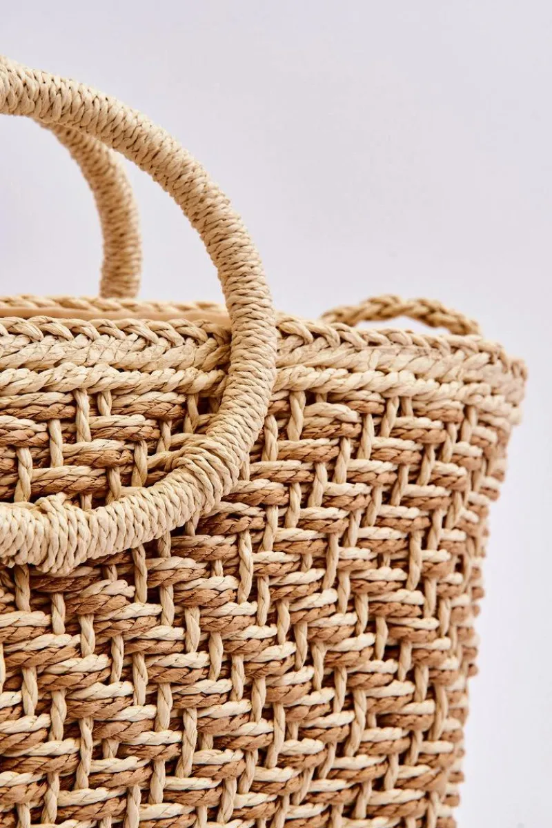 Boto Modna Duża Torebka Na Zamek Beżowa