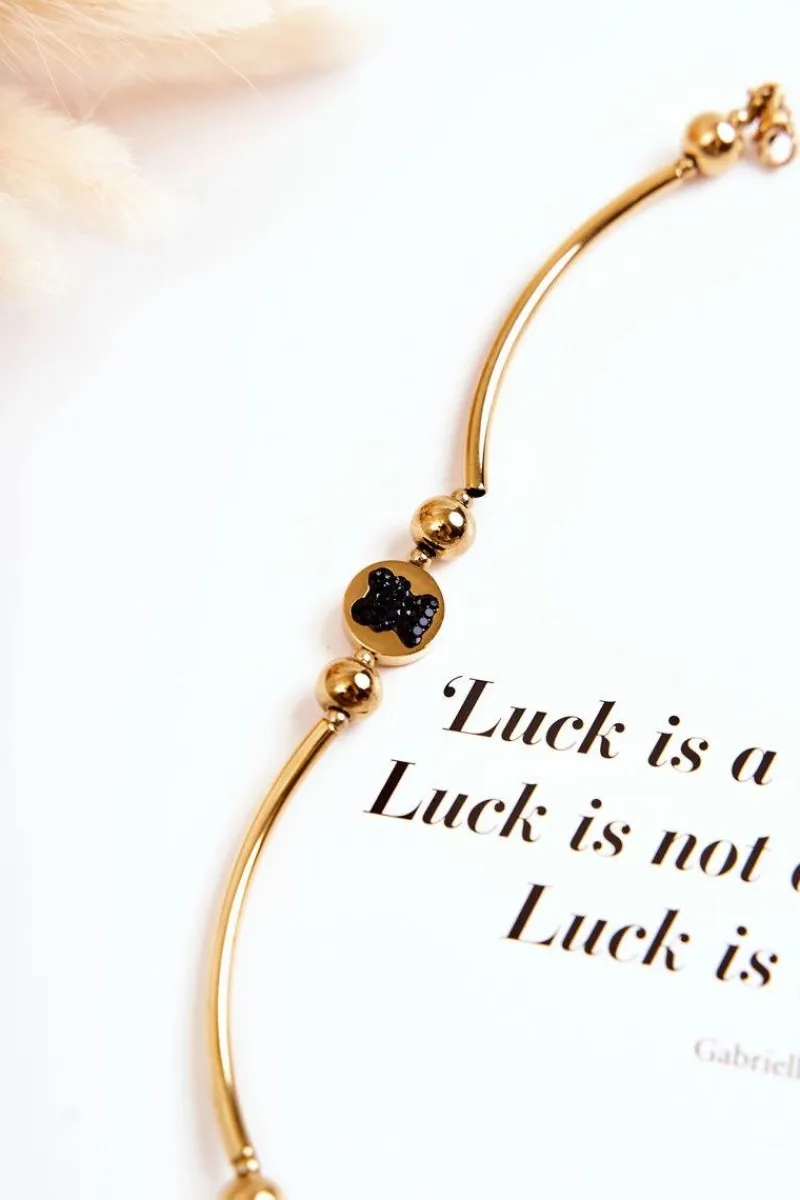 Best Boto Modna Regulowana Bransoletka Z Misiem Złota