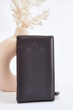 Listonoszki|Portfele>Boto Modna Torebka Portfel 2w1 Z Tłoczeniem Szara Savano