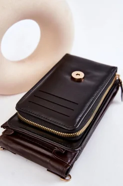 New Boto Modna Torebka Portfel 2w1 Z Tłoczeniem Czarna Savano