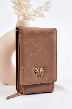 Listonoszki|Portfele>Boto Modna Torebka Portfel 2w1 Z Tłoczeniem Beżowa Savano