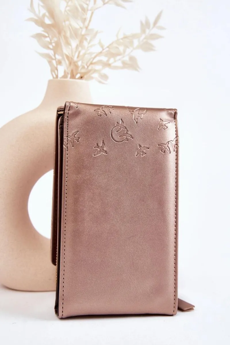 Listonoszki|Portfele>Boto Modna Torebka Portfel 2w1 Z Tłoczeniem Złota Savano