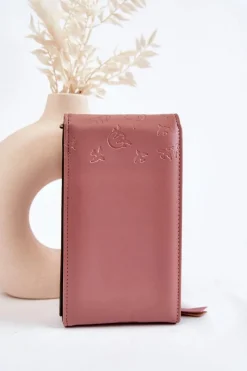 Online Boto Modna Torebka Portfel 2w1 Z Tłoczeniem Różowa Savano