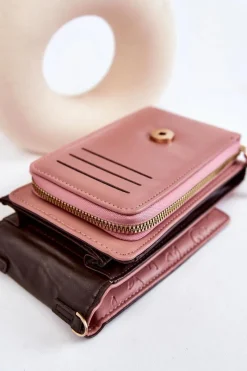 Online Boto Modna Torebka Portfel 2w1 Z Tłoczeniem Różowa Savano