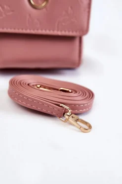 Online Boto Modna Torebka Portfel 2w1 Z Tłoczeniem Różowa Savano