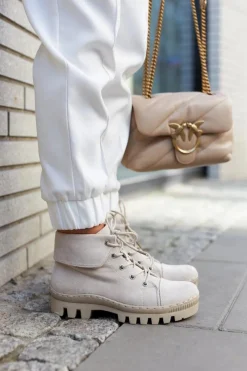 Online Modne botki trapery zamszowe w kolorze jasnom Dalles Damskie Botki Wiosenne|Damskie Trapery