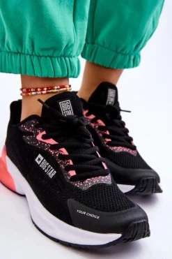 New Modne Buty Sportowe Memory Foam System Big Star LL274318 Czarne Damskie Buty Sportowe Big Star|Sneakersy Damskie