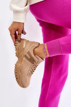 Boto Modne Buty Sportowe Sneakersy Beżowe Frezio