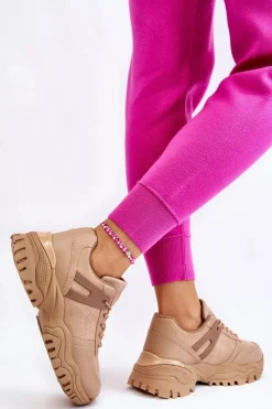 Boto Modne Buty Sportowe Sneakersy Beżowe Frezio