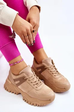 Boto Modne Buty Sportowe Sneakersy Beżowe Frezio