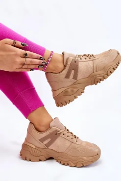 Boto Modne Buty Sportowe Sneakersy Beżowe Frezio