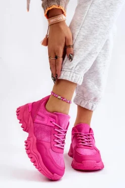 Boto Modne Buty Sportowe Sneakersy Fuksja Frezio