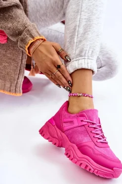 Boto Modne Buty Sportowe Sneakersy Fuksja Frezio
