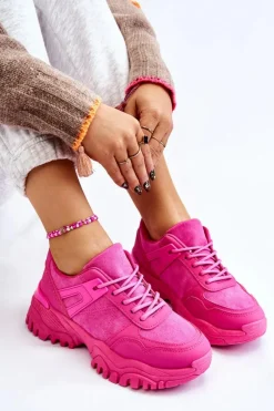 Boto Modne Buty Sportowe Sneakersy Fuksja Frezio