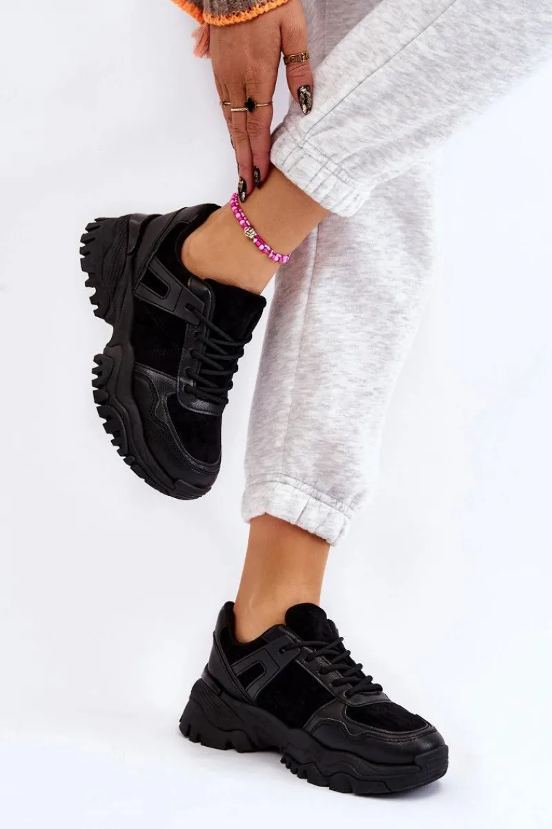 Sale Modne Buty Sportowe Sneakersy Czarne Frezio Damskie Sneakersy Damskie