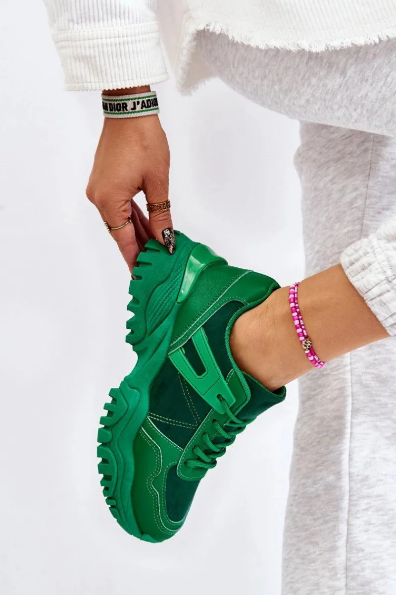 Sneakersy Damskie>Boto Modne Buty Sportowe Sneakersy Zielone Frezio