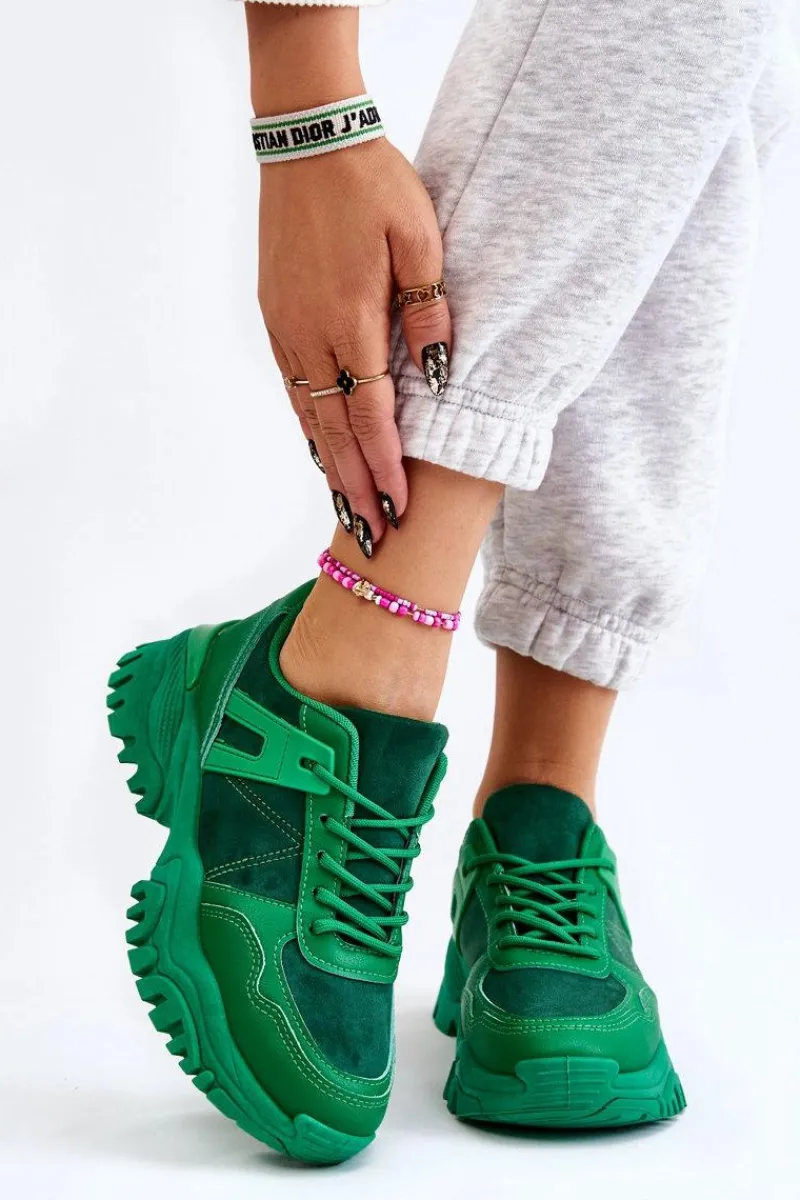 Sneakersy Damskie>Boto Modne Buty Sportowe Sneakersy Zielone Frezio