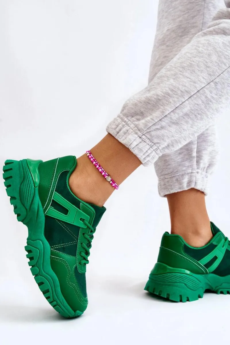 Sneakersy Damskie>Boto Modne Buty Sportowe Sneakersy Zielone Frezio