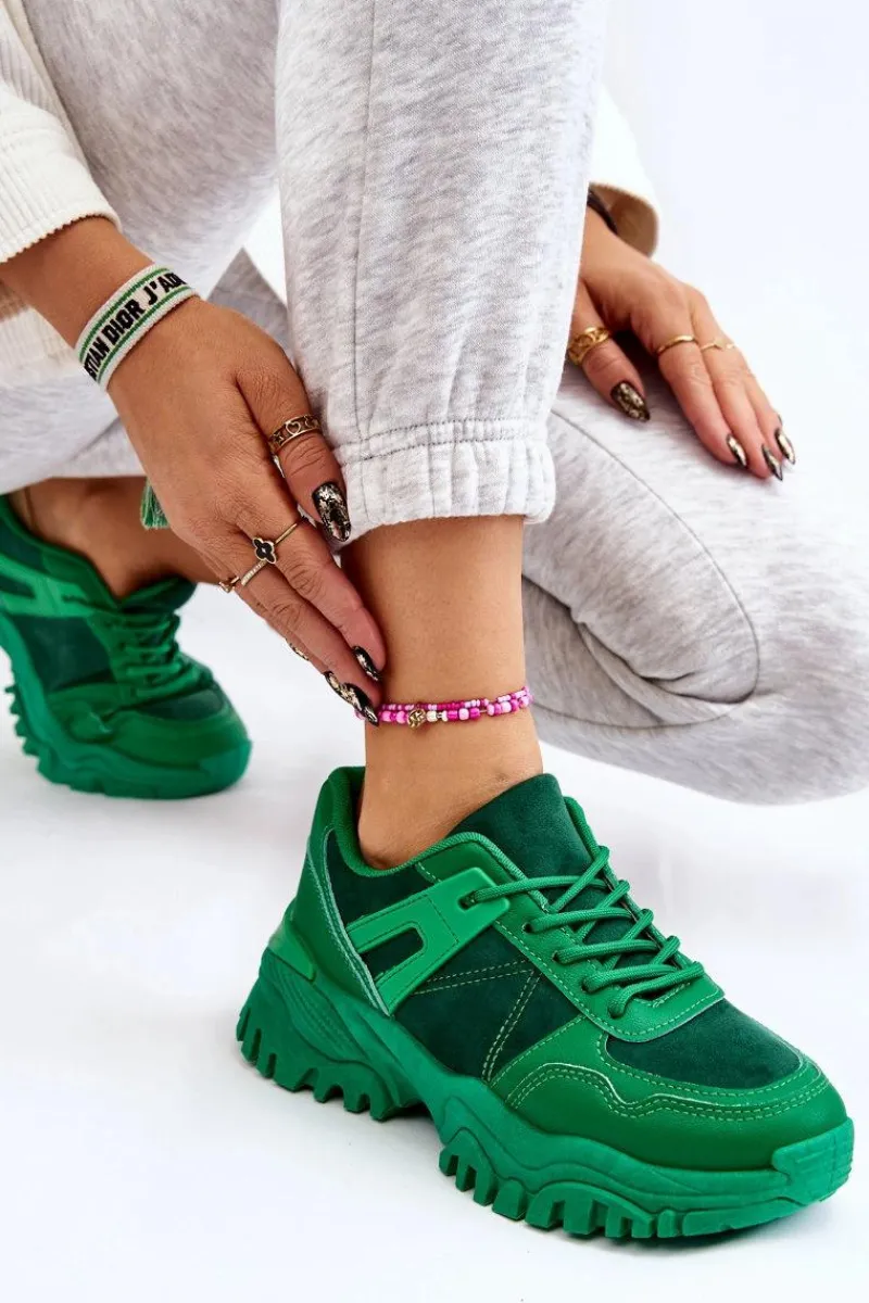Sneakersy Damskie>Boto Modne Buty Sportowe Sneakersy Zielone Frezio