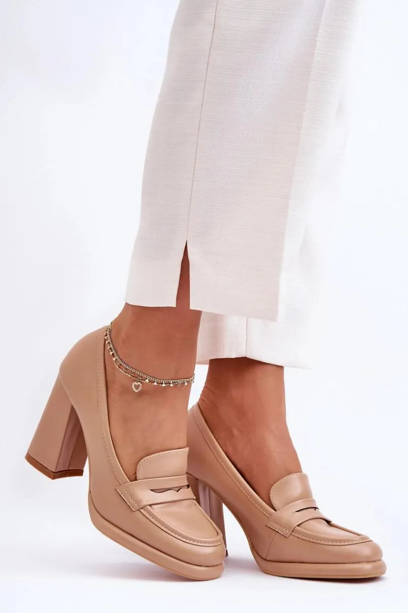 Czółenka Na Platformie|Czółenka Na Słupku>Boto Modne Czółenka Na Słupku Beżowe Florence