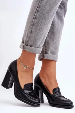 Discount Boto Modne Czółenka Na Słupku Czarne Florence