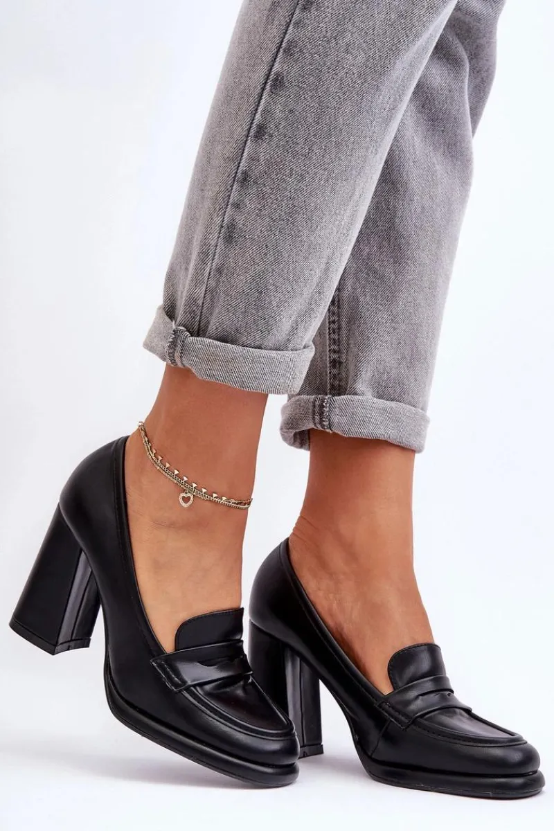 Discount Boto Modne Czółenka Na Słupku Czarne Florence