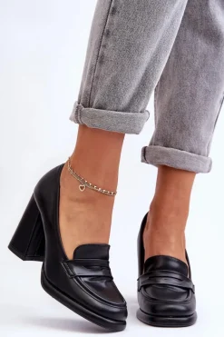 Discount Boto Modne Czółenka Na Słupku Czarne Florence