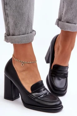 Discount Boto Modne Czółenka Na Słupku Czarne Florence