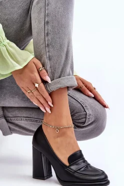 Discount Boto Modne Czółenka Na Słupku Czarne Florence