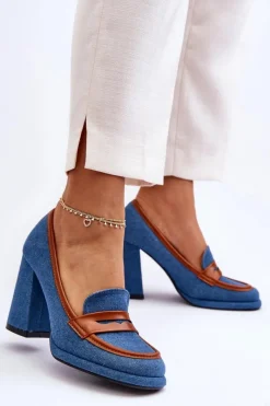 Clearance Modne Czółenka Na Słupku Niebieskie Florence Damskie Czółenka Na Platformie|Czółenka Na Słupku