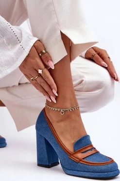 Clearance Modne Czółenka Na Słupku Niebieskie Florence Damskie Czółenka Na Platformie|Czółenka Na Słupku