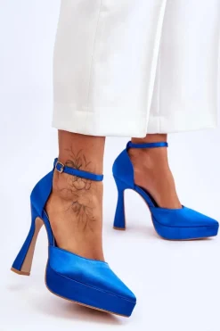 Best Modne Czółenka Na Szerszej Szpilce Niebieskie Madness Damskie Czółenka Na Platformie|Czółenka Klasyczne