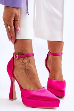 Discount Boto Modne Czółenka Na Szerszej Szpilce Fuksja Madness