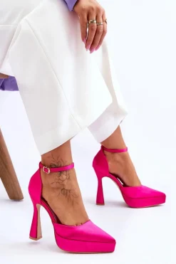 Discount Boto Modne Czółenka Na Szerszej Szpilce Fuksja Madness
