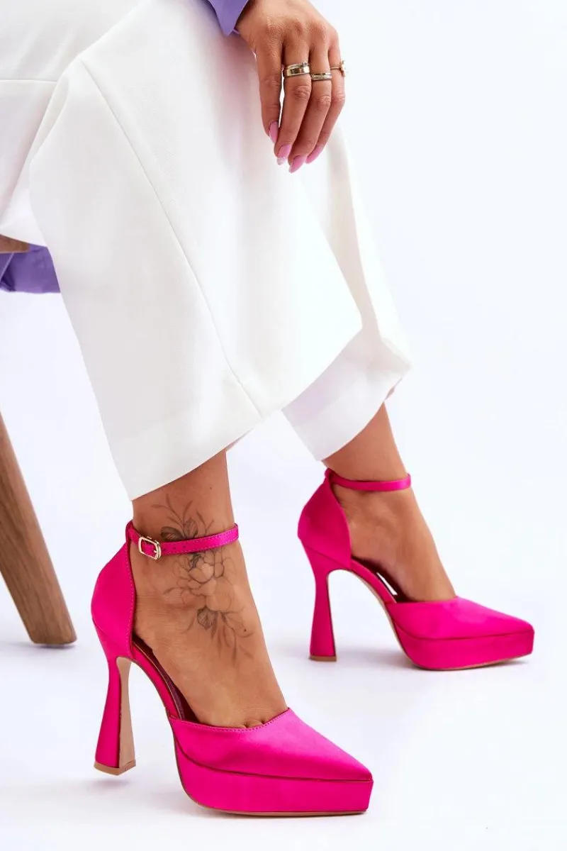Discount Boto Modne Czółenka Na Szerszej Szpilce Fuksja Madness