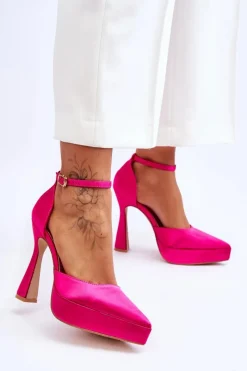 Discount Boto Modne Czółenka Na Szerszej Szpilce Fuksja Madness