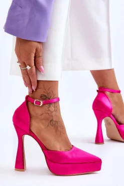 Discount Boto Modne Czółenka Na Szerszej Szpilce Fuksja Madness