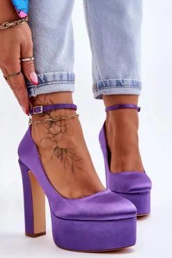 Discount Boto Modne Czółenka Na Wysokim Słupku Fioletowe Hayden