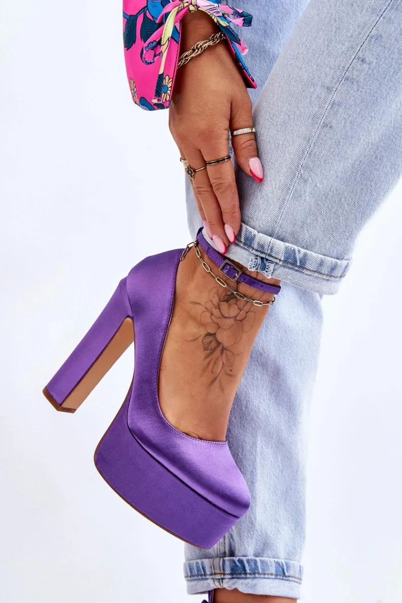 Discount Boto Modne Czółenka Na Wysokim Słupku Fioletowe Hayden