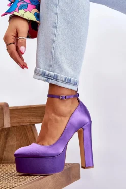 Discount Boto Modne Czółenka Na Wysokim Słupku Fioletowe Hayden