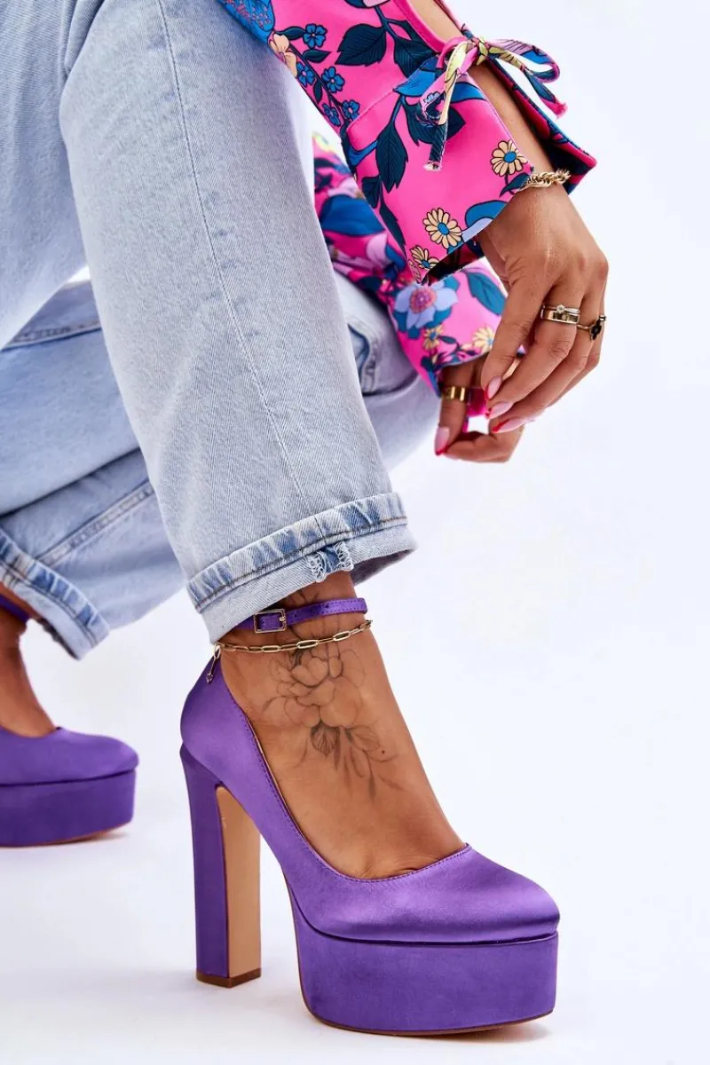 Discount Boto Modne Czółenka Na Wysokim Słupku Fioletowe Hayden