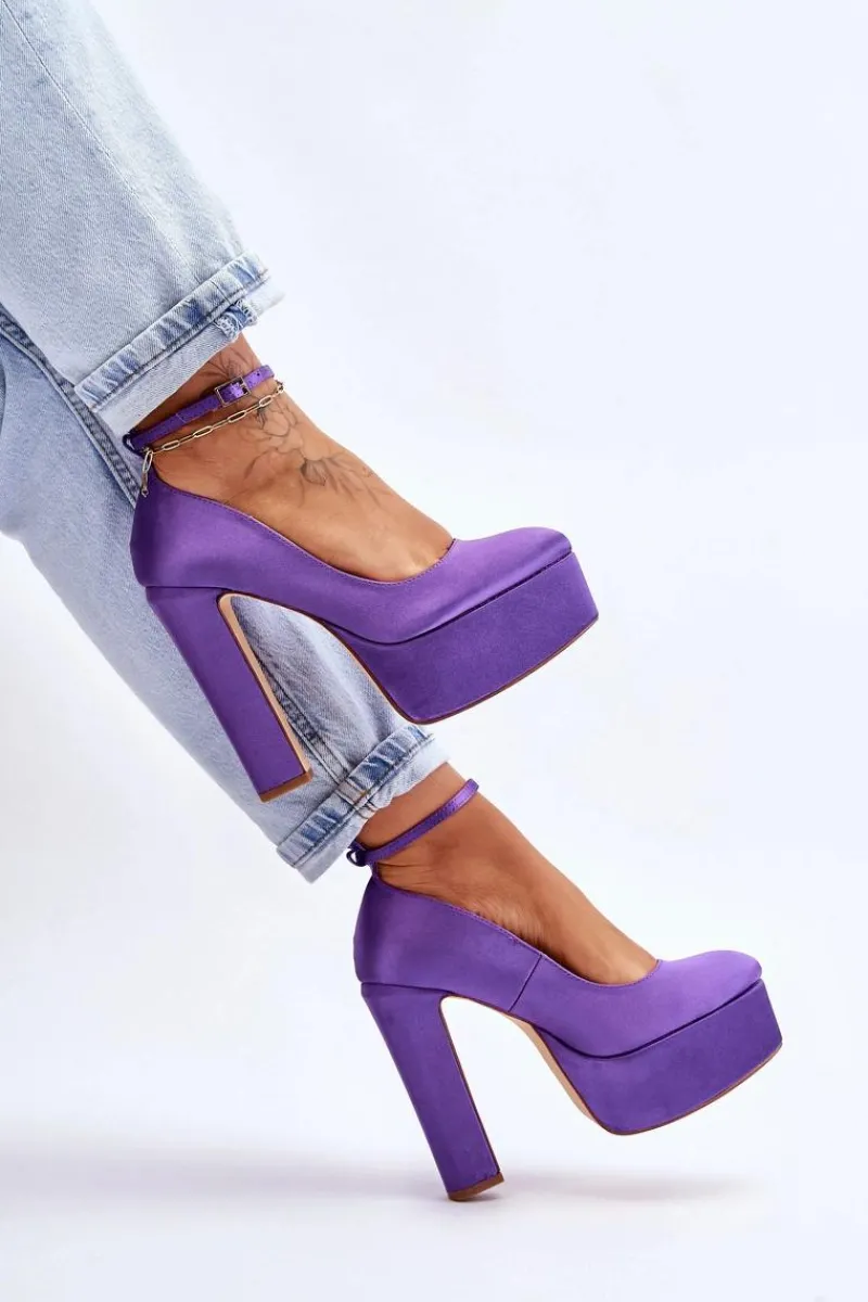 Discount Boto Modne Czółenka Na Wysokim Słupku Fioletowe Hayden