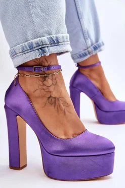 Discount Boto Modne Czółenka Na Wysokim Słupku Fioletowe Hayden
