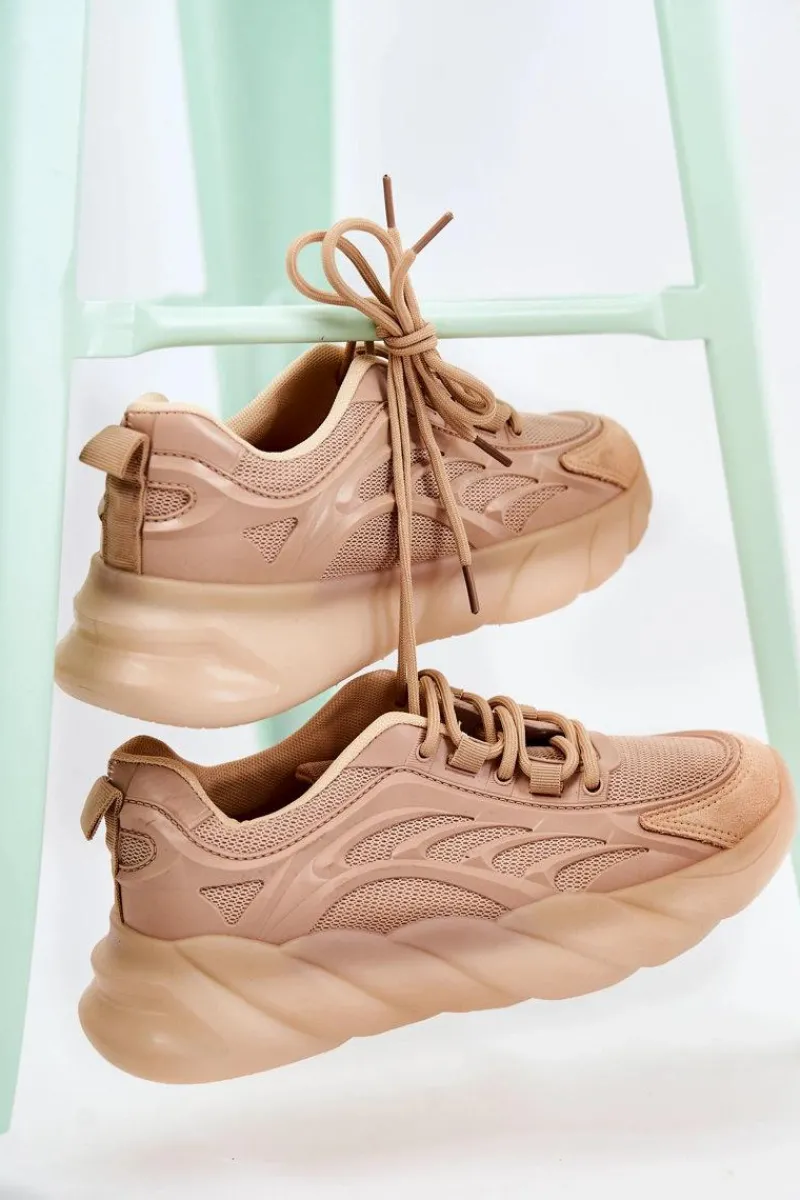 Sneakersy Damskie>Boto Modne Damskie Buty Sportowe Sneakersy Beżowe Sollero