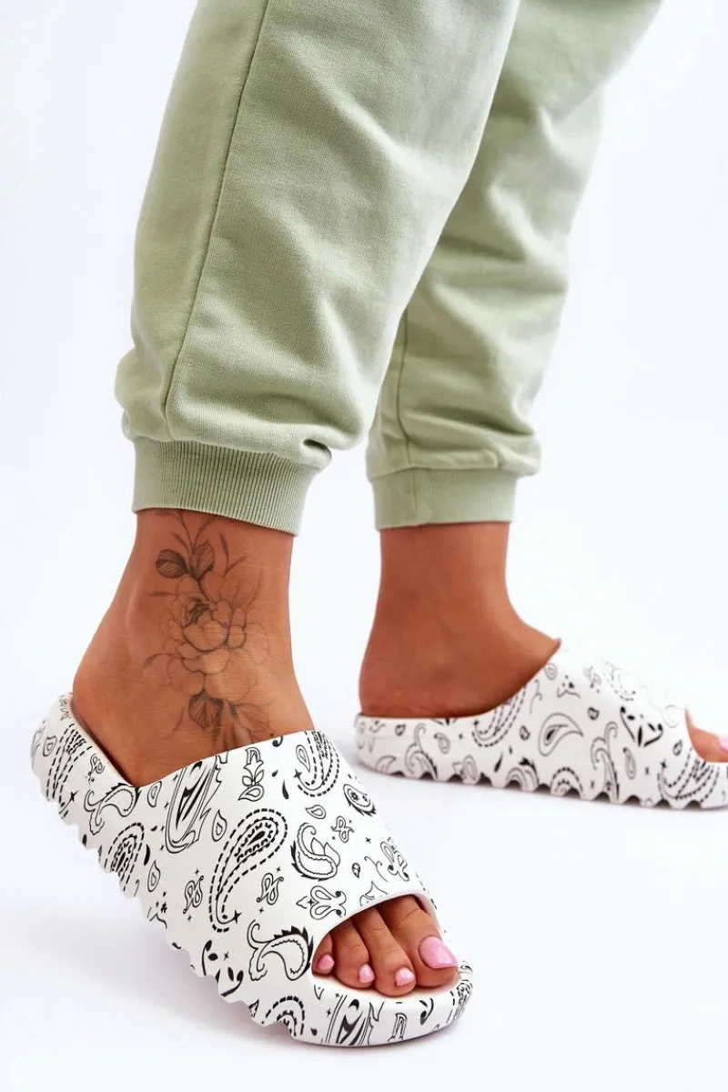 Klapki Na Platformie>Boto Modne Damskie Klapki Na Masywnej Platformie Białe Lorette