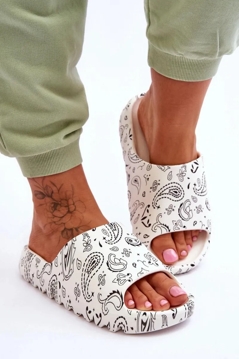 Klapki Na Platformie>Boto Modne Damskie Klapki Na Masywnej Platformie Białe Lorette