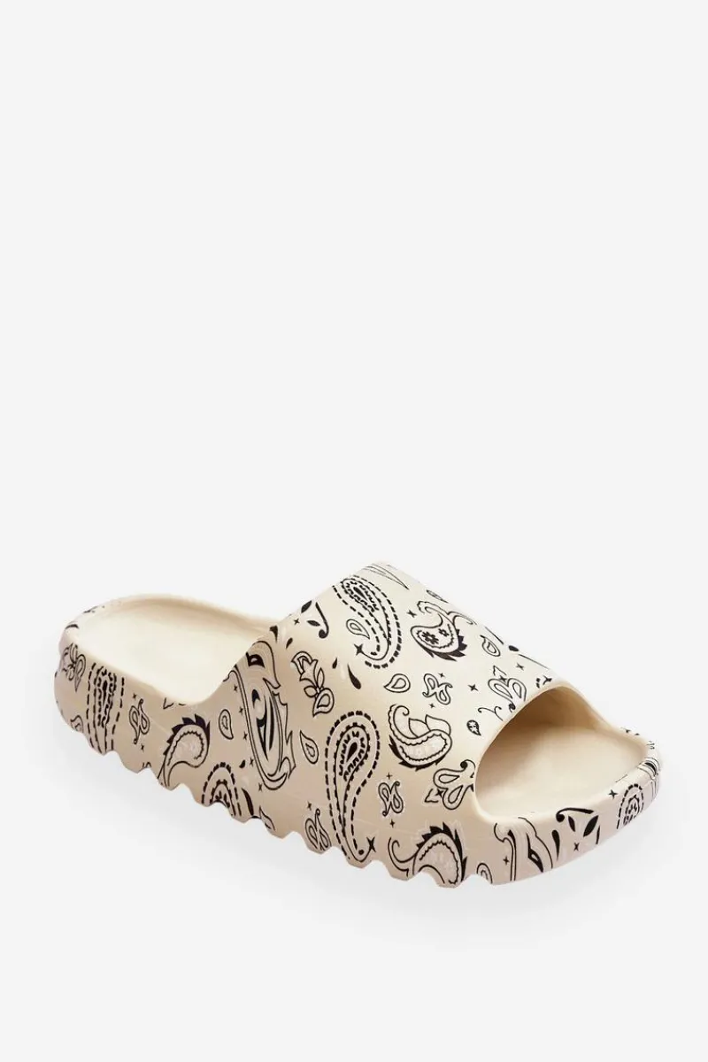 Discount Modne Damskie Klapki Na Masywnej Platformie Beżowe Lorette Damskie Klapki Na Platformie