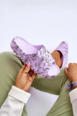 Klapki Na Platformie>Boto Modne Damskie Klapki Na Masywnej Platformie Fioletowe Lorette